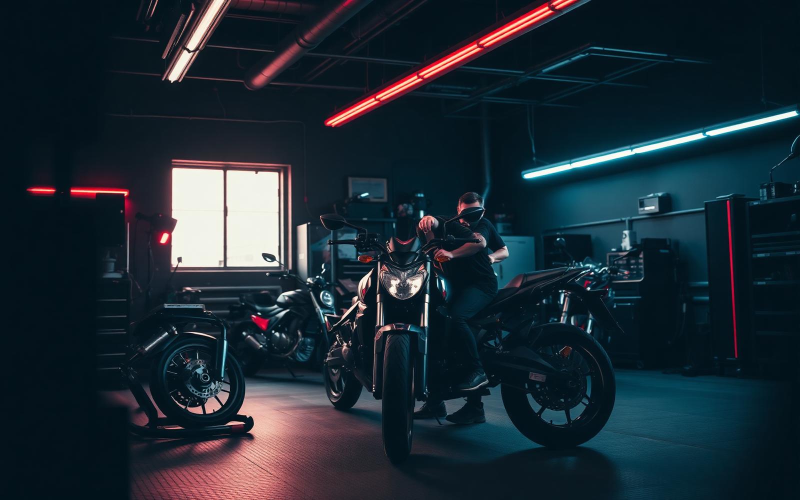 MotoStop technicians working inside the Ajman workshop